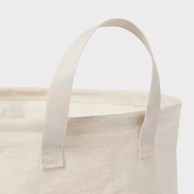 Cesto de ropa sucia plegable de lona beige con capacidad de 75 L para ropa de niños y bebés, no requiere montaje.