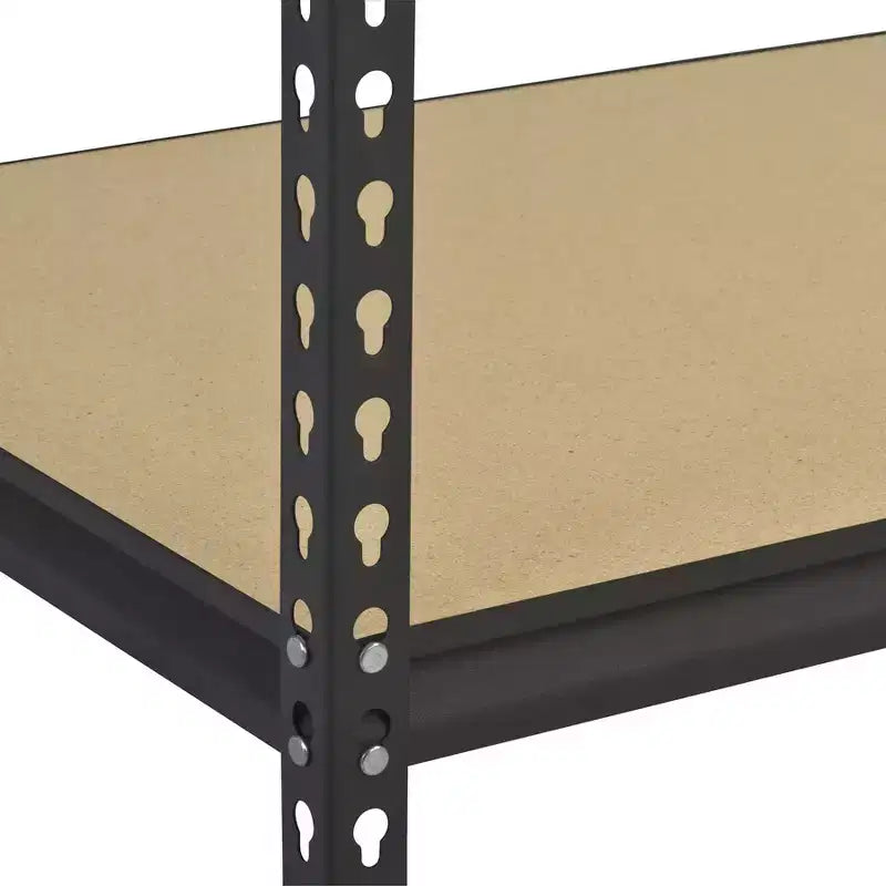 Estantería de Almacenamiento para Garaje de Acero sin Tornillos de 5 Niveles 48"Anx24"Profx72"Al Negra