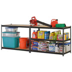Estantería de Almacenamiento para Garaje de Acero sin Tornillos de 5 Niveles 48"Anx24"Profx72"Al Negra