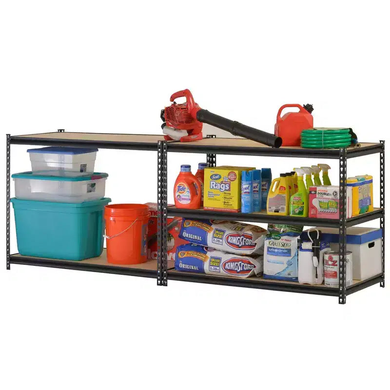 Estantería de Almacenamiento para Garaje de Acero sin Tornillos de 5 Niveles 48"Anx24"Profx72"Al Negra