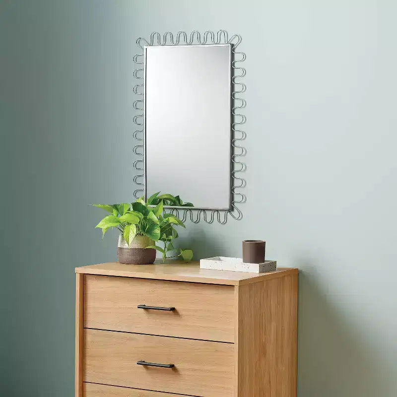 Espejo de pared metálico con bucle de 20"x30"