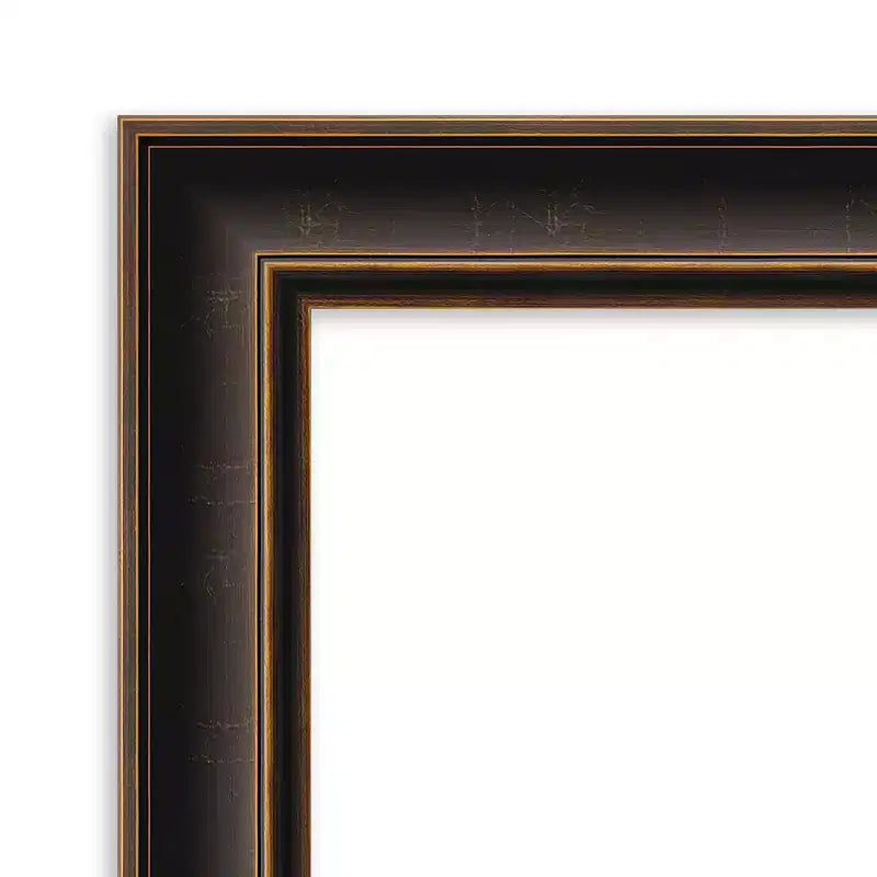 Espejo de pared de madera Villa de 32"x32", bronce aceitado - Cuadrado, moderno, marco de madera