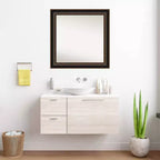 Espejo de pared de madera Villa de 32"x32", bronce aceitado - Cuadrado, moderno, marco de madera