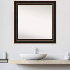 Espejo de pared de madera Villa de 32"x32", bronce aceitado - Cuadrado, moderno, marco de madera