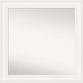 32" x 32" Non-Beveled Ridge White Bathroom Wall Mirror - Amanti Art: Modern Square Vanity Mirror, Includes Mounting Hardware