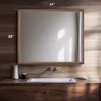 Espejo rectangular clásico de 28"x34" marrón