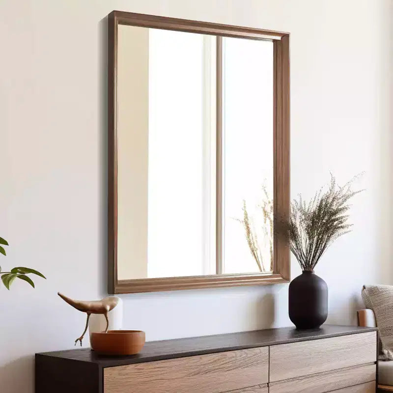 Espejo rectangular clásico de 28"x34" marrón