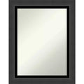 23" x 29" Non-Beveled Tuxedo Black Bathroom Wall Mirror - Amanti Art: Modern Rectangular Polystyrene Frame, Includes Mount Hardware