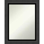 23" x 29" Non-Beveled Tuxedo Black Bathroom Wall Mirror - Amanti Art: Modern Rectangular Polystyrene Frame, Includes Mount Hardware