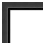 Espejo de pared de baño negro Tuxedo sin bisel de 23" x 29": Marco rectangular moderno de poliestireno, incluye accesorios de montaje