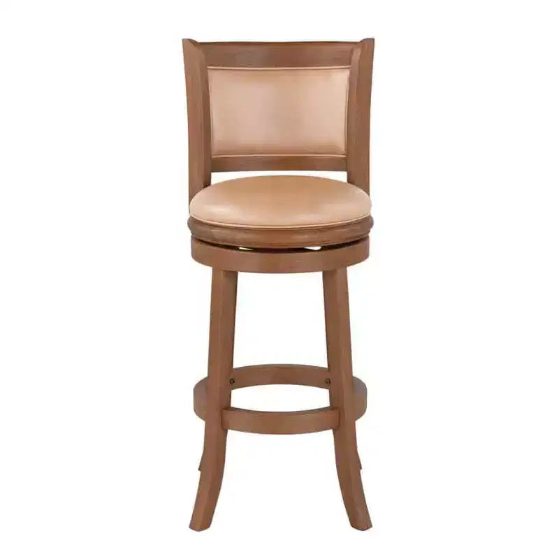 Taburete de bar giratorio Augusta con cepillado de alambre castaño