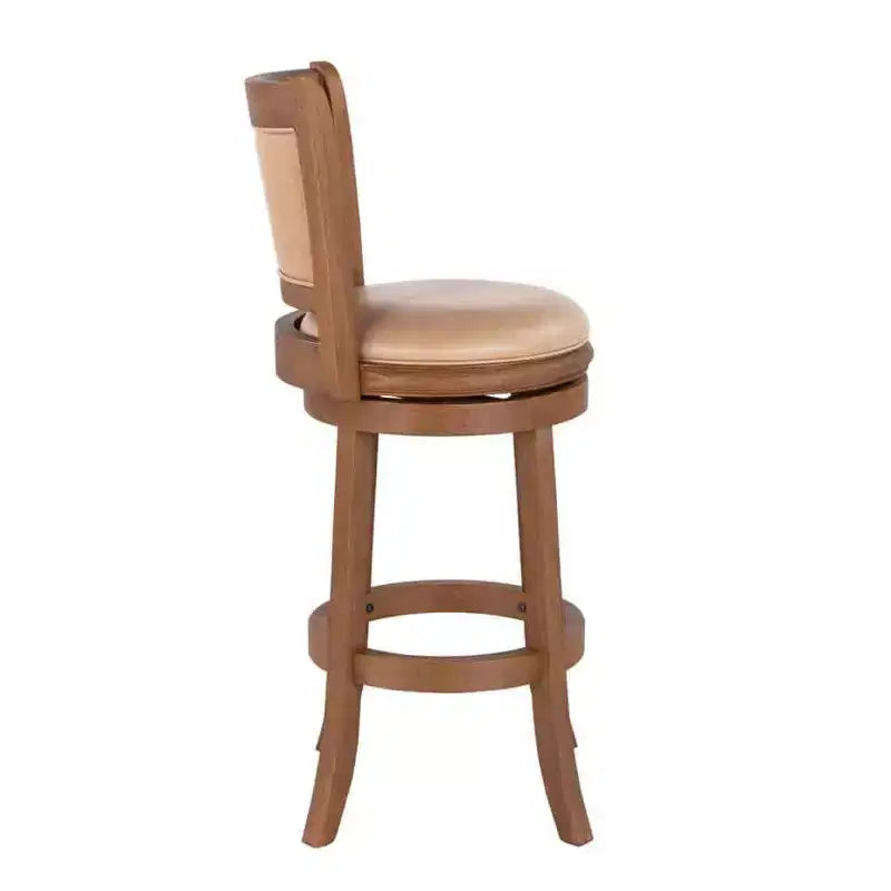 Taburete de bar giratorio Augusta con cepillado de alambre castaño