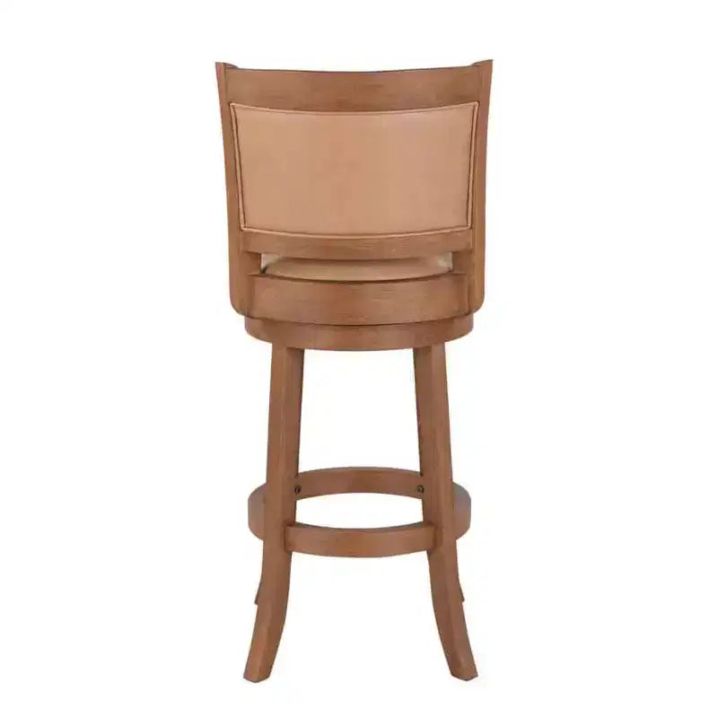 Taburete de bar giratorio Augusta con cepillado de alambre castaño