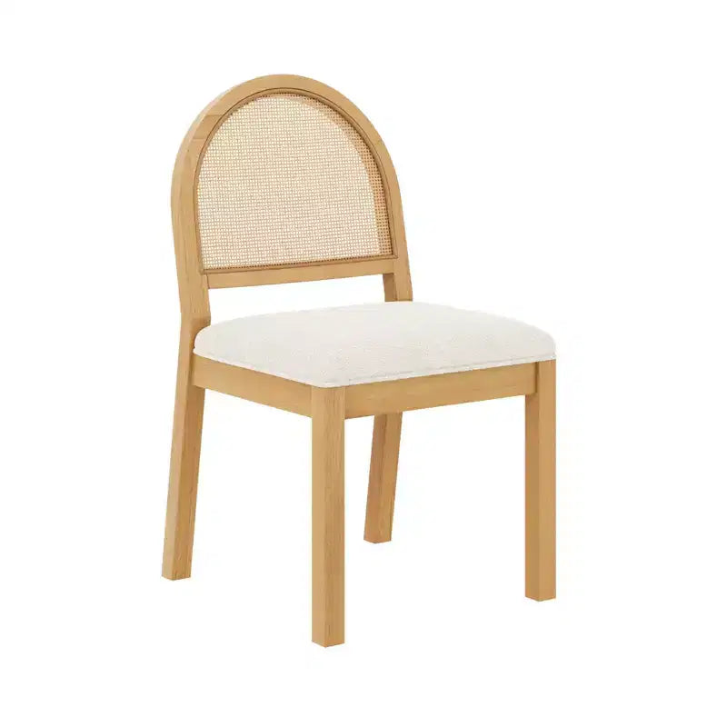 Nathan James Set of 6 Bailey Boucle Dining Chair Warm Pine