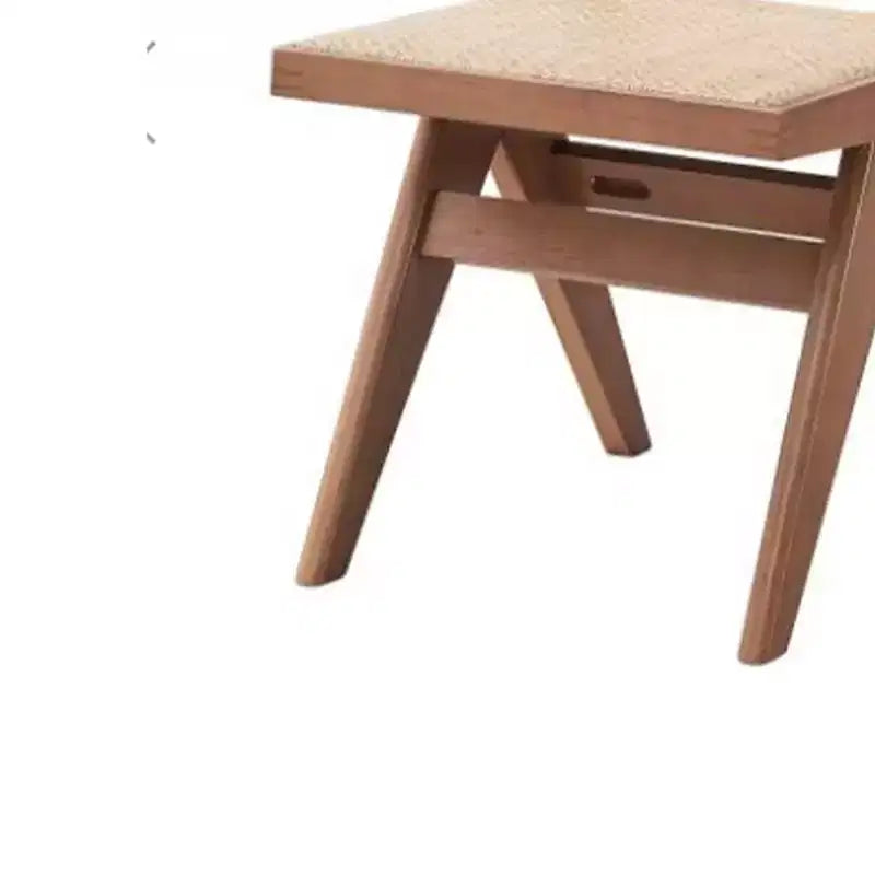 Silla de comedor Velentina de 45,72 cm (18") de ratán y acabado natural - Tapicería de lino, respaldo curvo