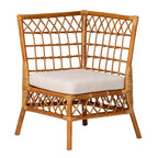 Rincón de comedor Adora Rattan: Estilo bohemio, Asientos acolchados, Mesa de madera de caucho