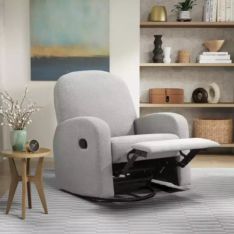 Relax-A-Lounger Martini Swivel Rocker Recliner Woven Light Gray