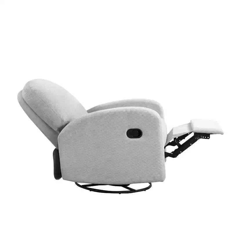 Martini Sillón Reclinable Giratorio con Mecedora de Tejido Gris Claro