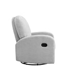 Martini Sillón Reclinable Giratorio con Mecedora de Tejido Gris Claro
