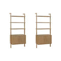 71.9" Nathan James Set of 2 Jasper Wood Fluted Bookshelf Brown