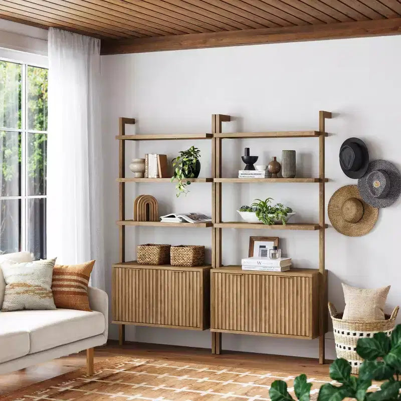 Estantería acanalada de madera de Jasper de 71.9" marrón
