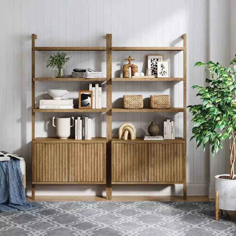 Estantería acanalada de madera de Jasper de 71.9" marrón
