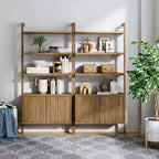 Estantería acanalada de madera de Jasper de 71.9" marrón
