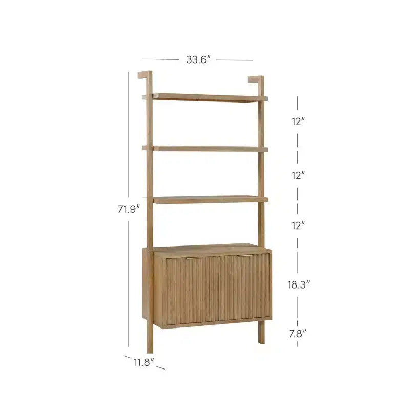 Estantería acanalada de madera de Jasper de 71.9" marrón