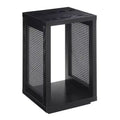 Breighton Home Northfield Admiral Weave End Table with Shelf in Black/Black
