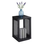 Mesa auxiliar con estante Northfield Admiral Weave en negro/negro