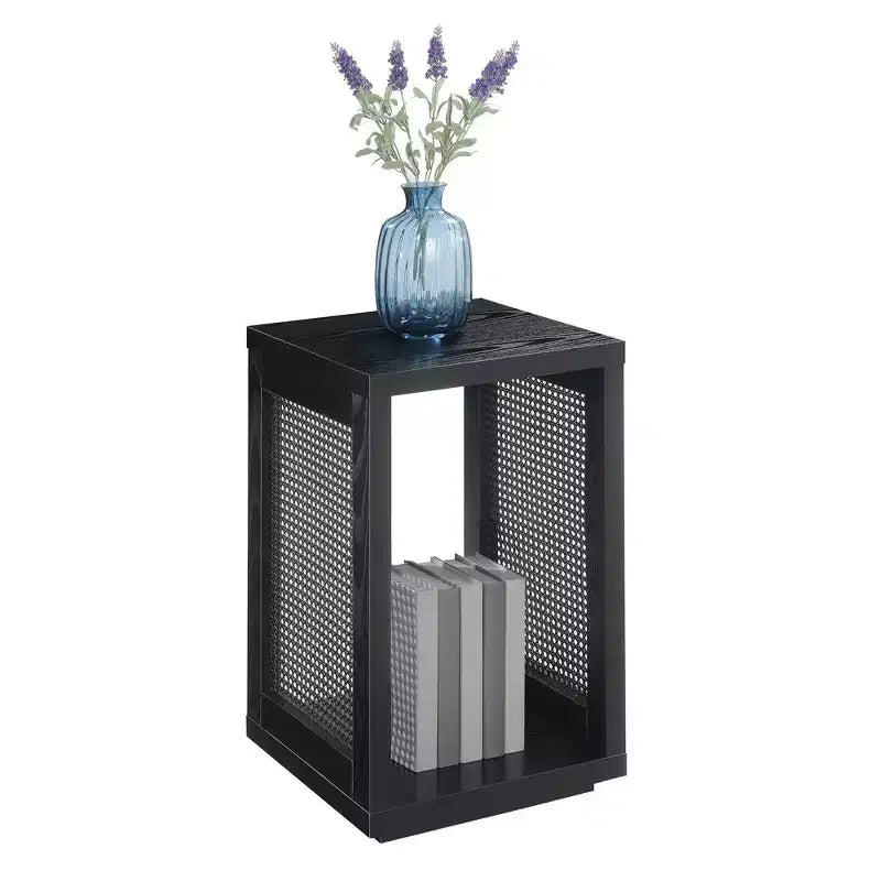 Mesa auxiliar con estante Northfield Admiral Weave en negro/negro