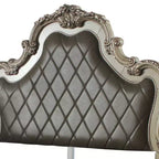 Cama California King "Dresden 96" hueso vintage: estilo victoriano, piel capitonada, no necesita somier