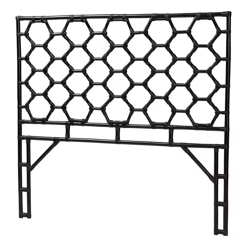 Cabecero independiente Revonda Rattan tamaño Queen negro