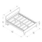 Cama Queen Size con cabecero y piecero estilo moderno de mediados de siglo