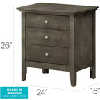 Mesita de noche Hammond de 3 cajones (26 pulg. de alto x 24 pulg. de ancho x 18 pulg. de profundidad)