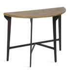 Kate and Laurel Langdon Half Circle Metal Console Table, 41x16x31, Brown