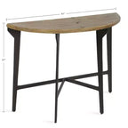 Mesa Consola de Metal Semicircular Langdon, 41x16x31, Marrón
