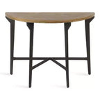 Mesa Consola de Metal Semicircular Langdon, 41x16x31, Marrón