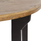 Mesa Consola de Metal Semicircular Langdon, 41x16x31, Marrón