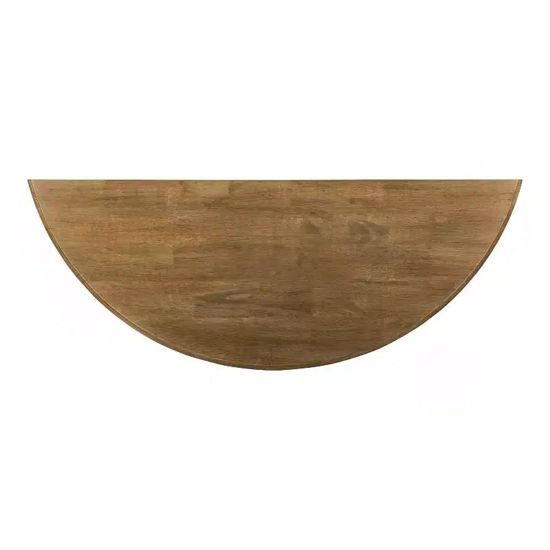 Mesa Consola de Metal Semicircular Langdon, 41x16x31, Marrón