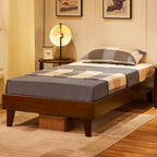 Yaheetech Wooden Bed Frame Platform Bed with Wood Slat Support