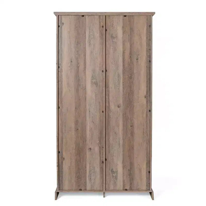 Armario de Almacenamiento Estilo Rústico, Almacenamiento Semiabierto con Puerta Corredera de Granero