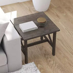 Mesa auxiliar rústica, mesa decorativa de madera maciza estilo casa de campo