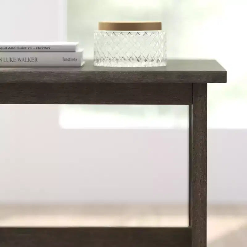 Mesa auxiliar rústica, mesa decorativa de madera maciza estilo casa de campo