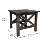 Mesa auxiliar rústica, mesa decorativa de madera maciza estilo casa de campo