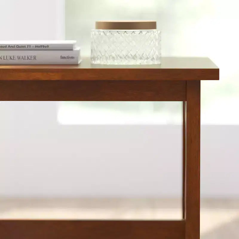 Mesa auxiliar rústica, mesa decorativa de madera maciza estilo casa de campo