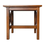 Mesa auxiliar rústica, mesa decorativa de madera maciza estilo casa de campo