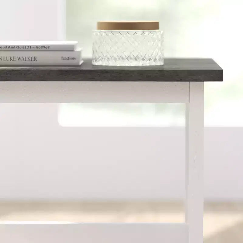 Mesa auxiliar rústica, mesa decorativa de madera maciza estilo casa de campo