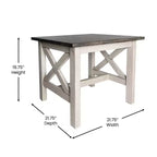 Mesa auxiliar rústica, mesa decorativa de madera maciza estilo casa de campo
