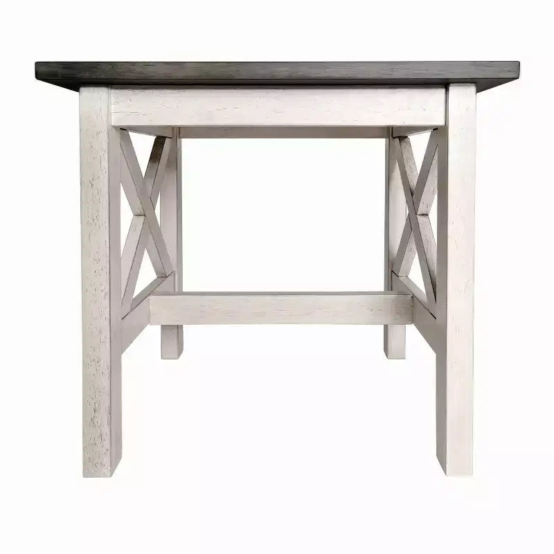 Mesa auxiliar rústica, mesa decorativa de madera maciza estilo casa de campo